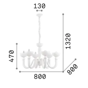 Lampadario cristallo molato Ideal Lux BON BON SP6 093994