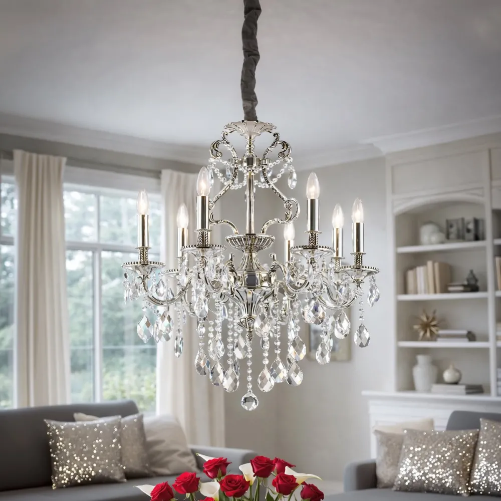 Lampadario cristallo molato Ideal Lux GIOCONDA SP6 044927