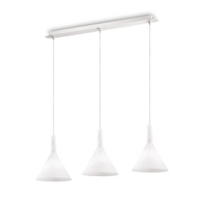Lampadario tre luci metallo Ideal Lux COCKTAIL 074245 E14 LED bianco