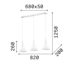 Lustre en métal à trois lumières Ideal Lux COCKTAIL 074245