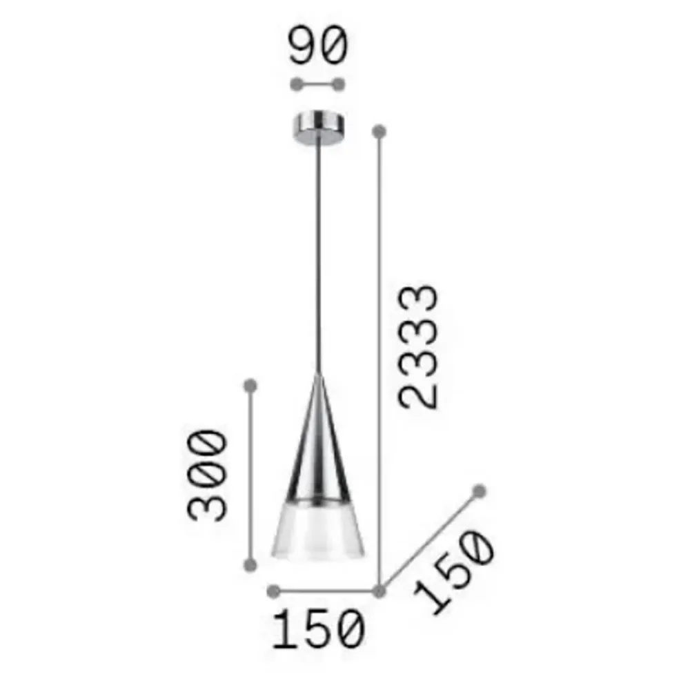 Sospensione classica Ideal Lux CONO 321479 E27 LED ottone