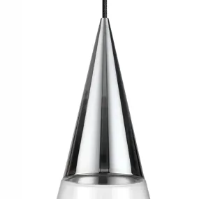 Sospensione moderna Ideal Lux CONO 321462 GU10 LED cromo lucido vetro soffiato trasparente