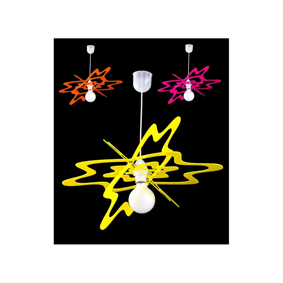 Suspension BA-ARIEL chambre enfant plexiglas intérieur métal E27