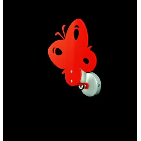 Applique BA-FARFALLA lampada parete bambini plexiglass metallo colorato interno E14