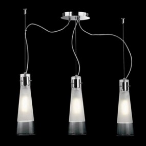 Lustre ID-KUKY CLEAR SP3 E27 suspension moderne en verre métallique intérieur calatin IP20