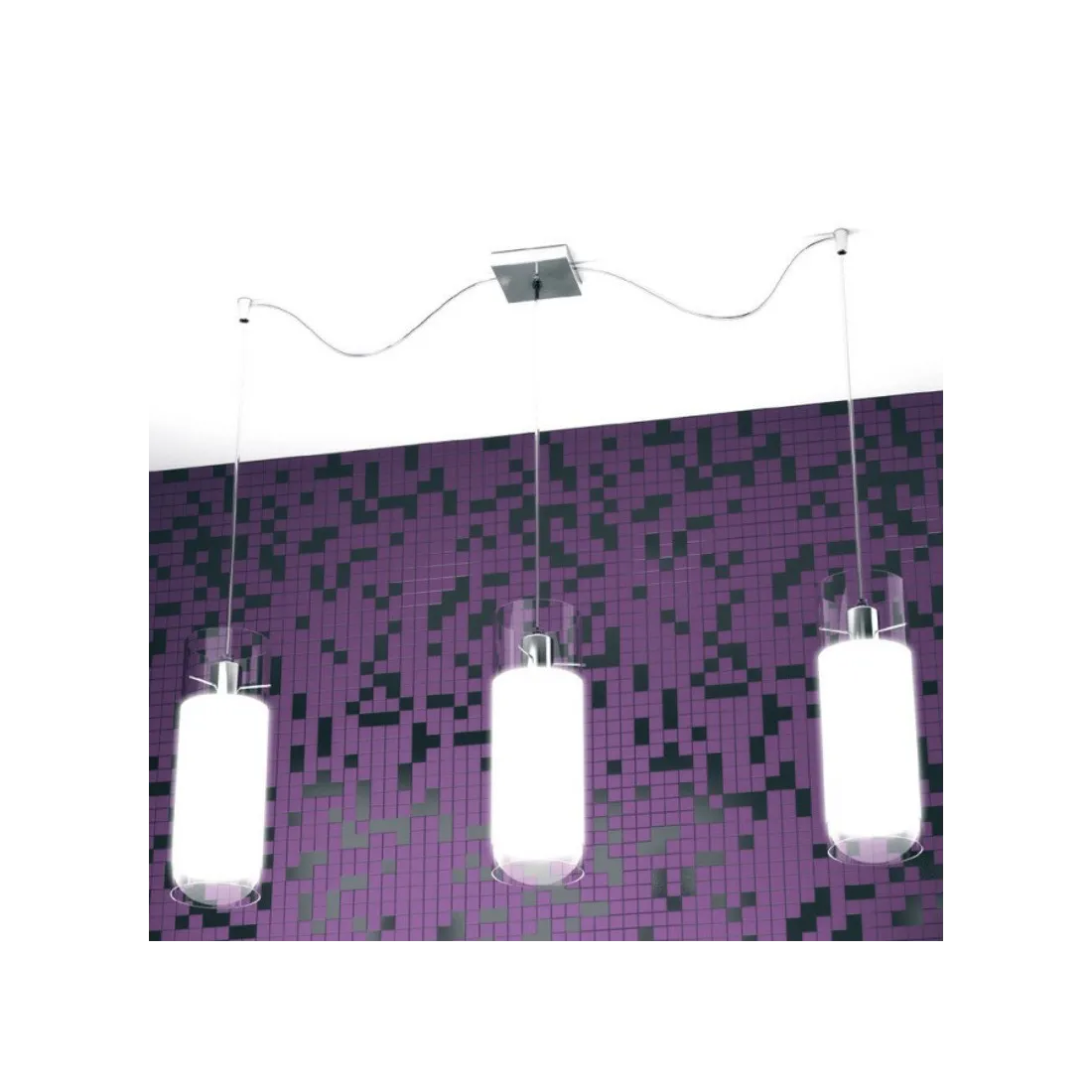 Lustre TP-CILINDER 1078 E27 60W 3 lumières cylindre en verre intérieur moderne