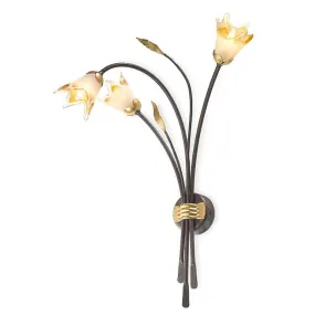 Applique FM-ORCHIDEA 6303 2 luci lampada parete classica ferro artigianale G9