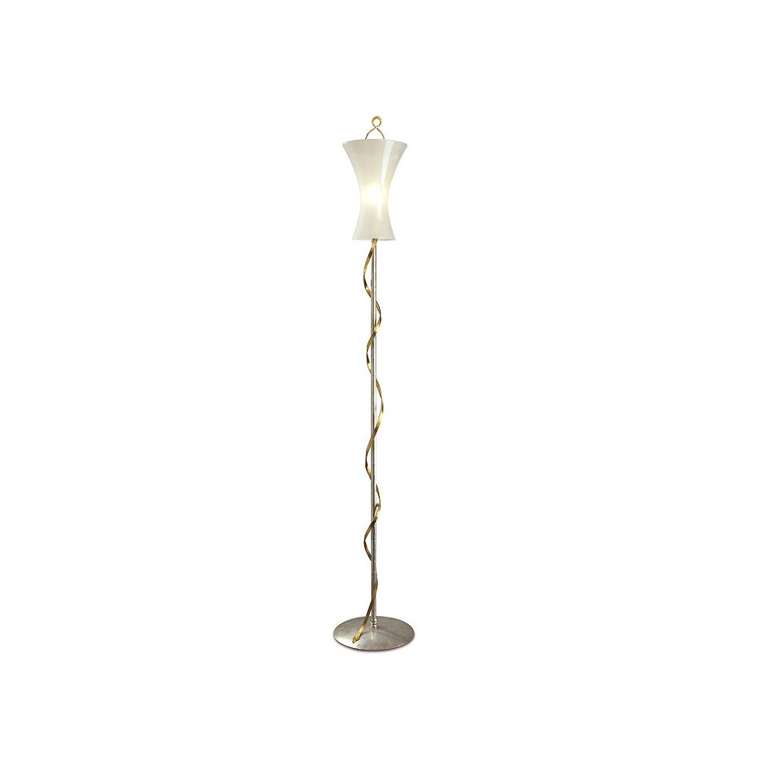 Piantana FM-DAPHNE 2088 lampada terra classica vetro soffiato ferro battuto interno E27
