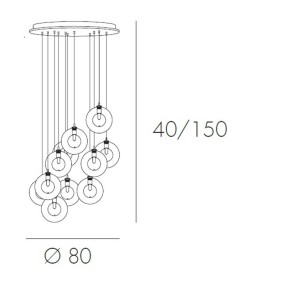Lampadario TP-WILLOW 1098 G9 40W 12 luci sospensione moderna sfere