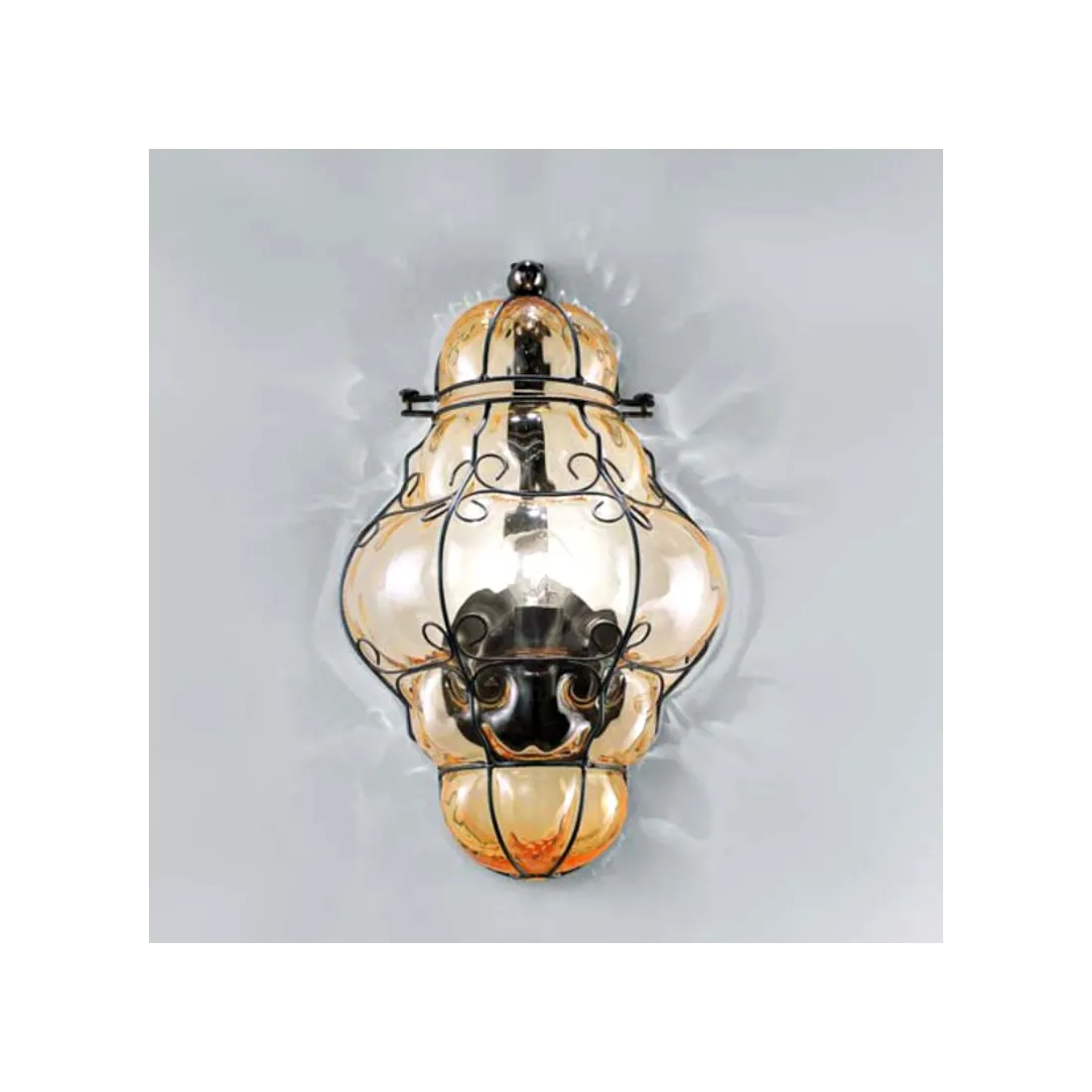 SY-TIEPOLO 1437 E14 LED applique murale en acier inoxydable applique murale classique en verre de murano soufflé à l'intérieur