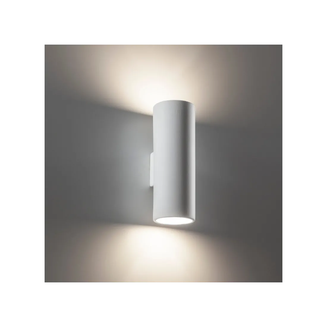 Applique BF-2184 GU10 50W alogeno led gesso bianco verniciabile biemissione cilindro interno IP20