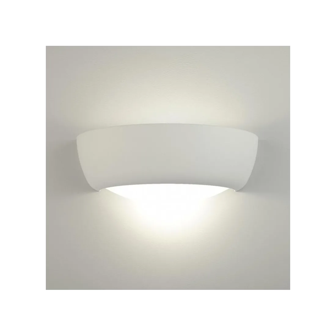 Applique BF-8215 41 E27 LED gesso bianco verniciabile biemissione lampada parete vaschetta interno IP20
