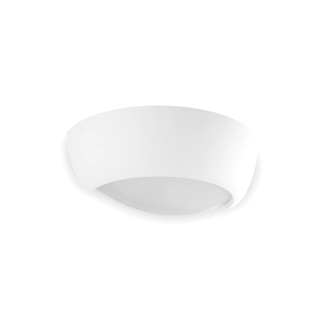 Applique BF-8215 53 R7s LED gesso bianco verniciabile biemissione lampada parete vaschetta vetro interno IP20