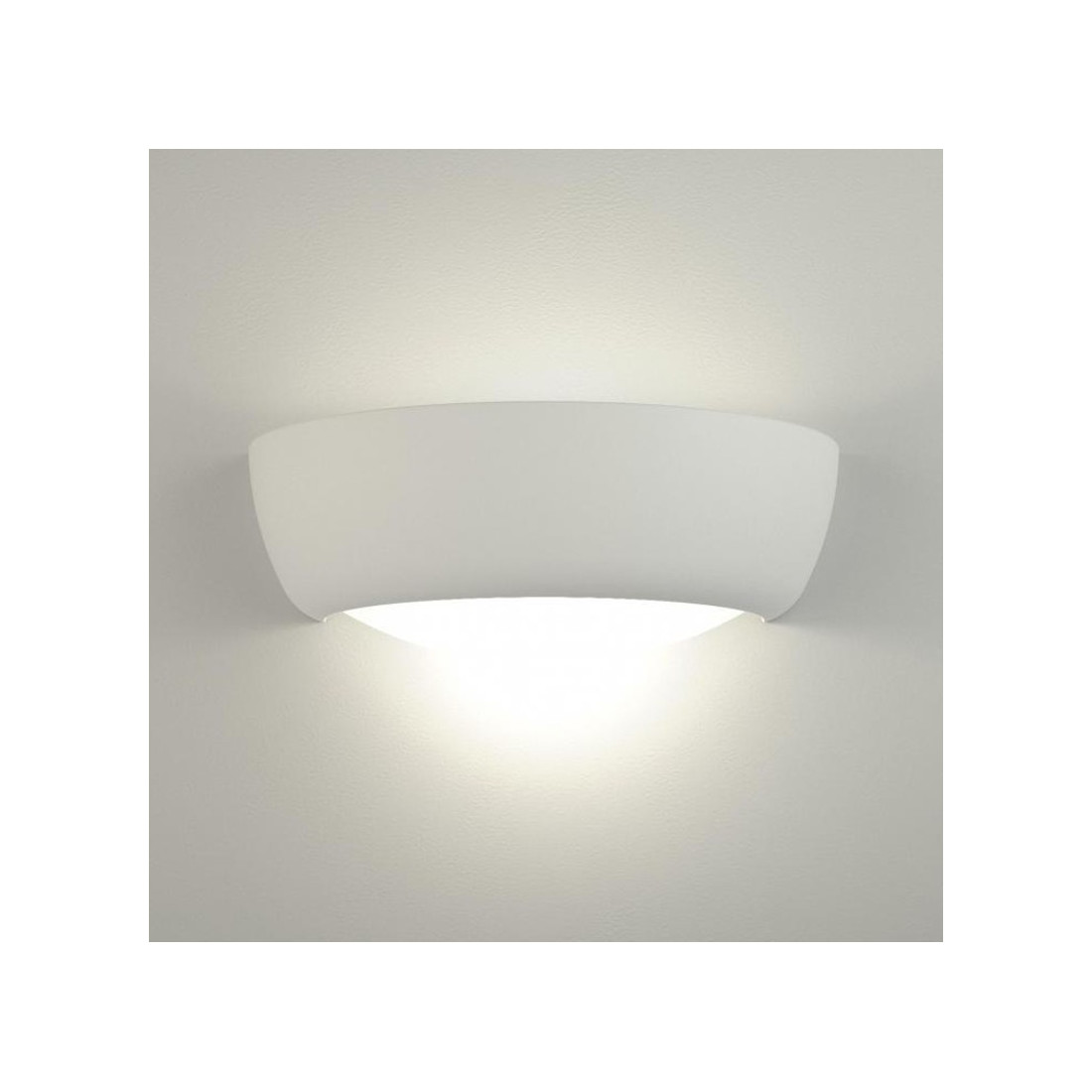 Applique BF-8215 53 R7s LED plâtre blanc à peindre lampe à biémission plateau mural verre intérieur IP20