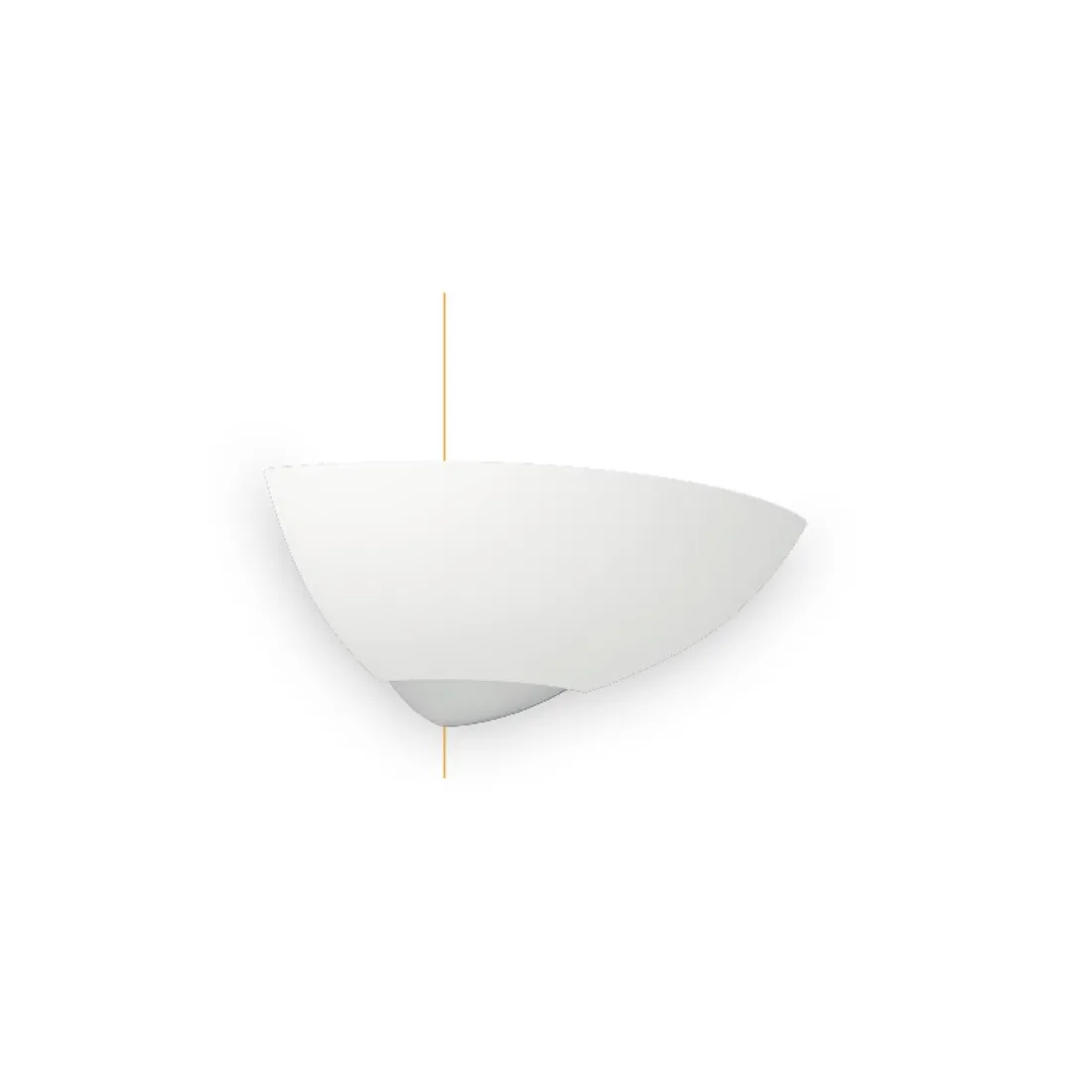 Applique BF-7949 E27 vaschetta angolare lampada parete gesso verniciabile vetro interno IP20