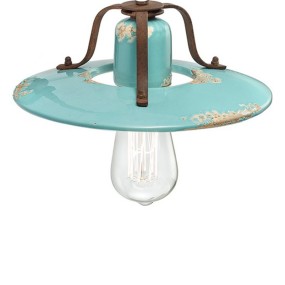 FE-COUNTRY RETRO C1441 25CM E27 LED lustre, tresse en céramique artisanale, suspension intérieure rustique classique