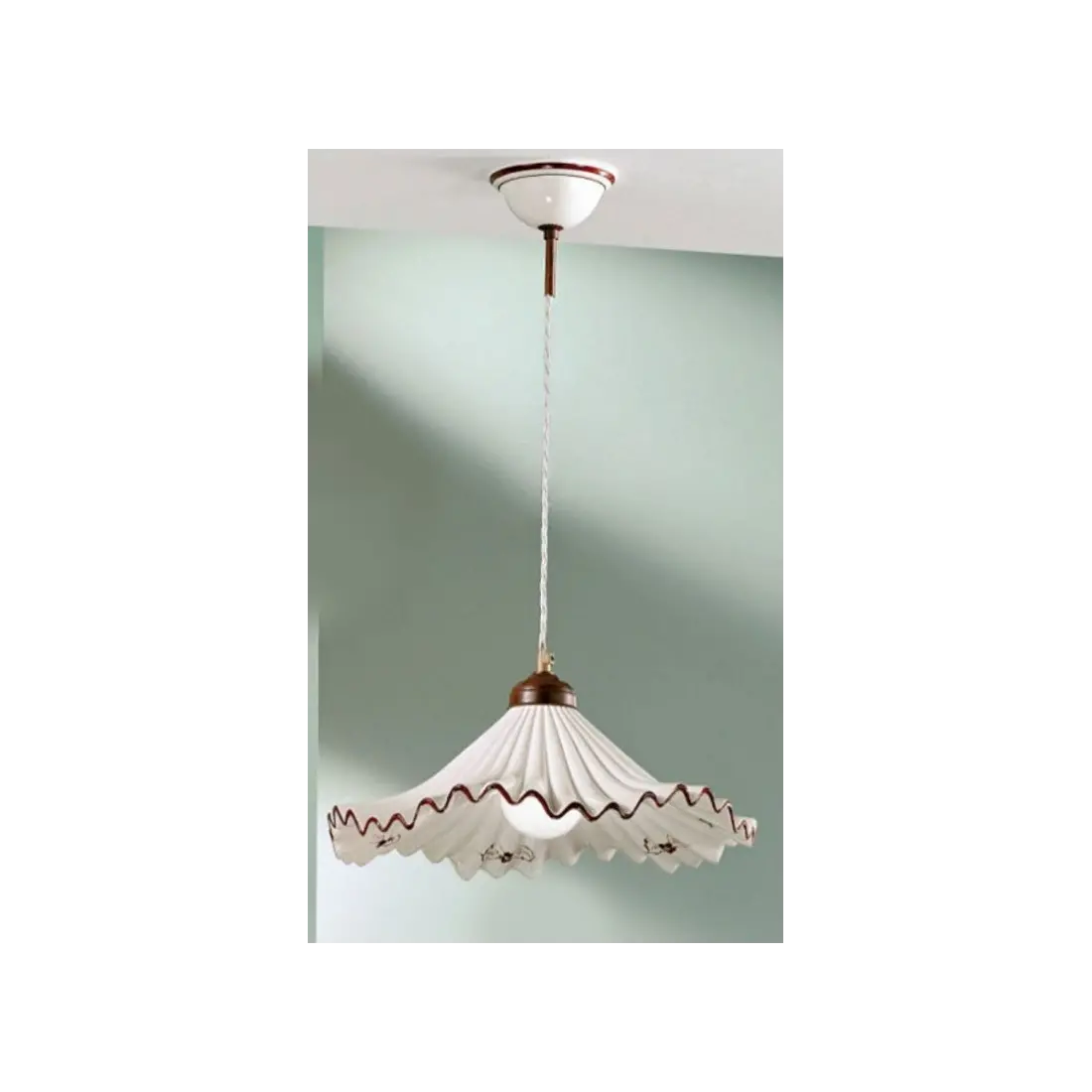 Sospensione DP-ANNA SG 40 cm E27 ceramica classica lampadario rustico