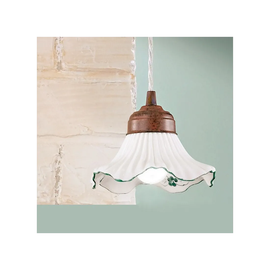 DP-ANNA suspension S 15 cm lustre rustique en céramique classique