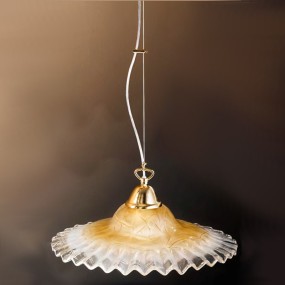 Suspension DP-2577 SM 40cm E27 53W lustre d'intérieur classique en verre festonné