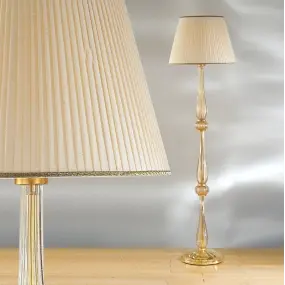 Piantana DP-2327 E27 53W lampada terra classica murano paralume tessuto