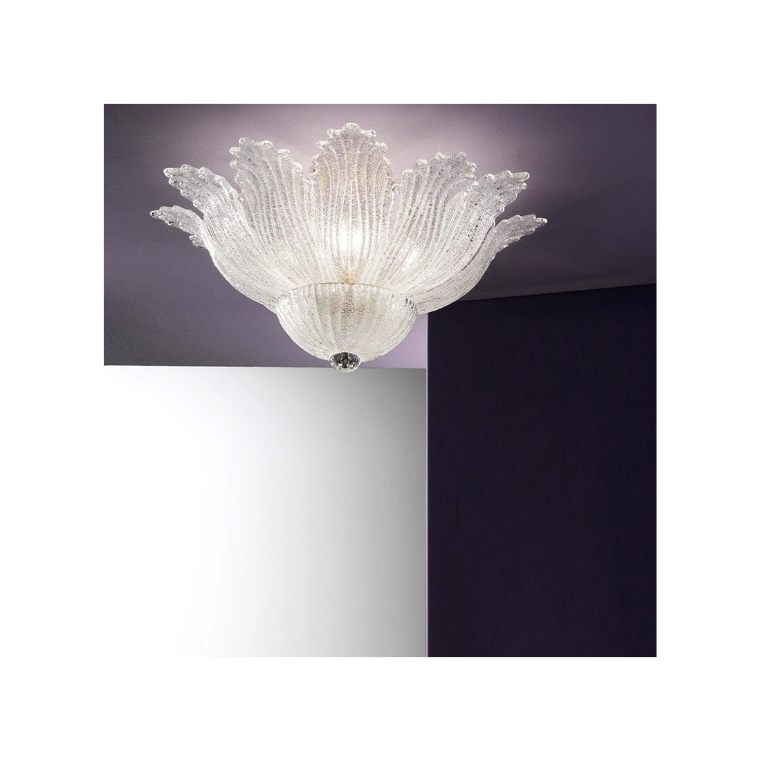 Plafoniera DP-2519 E14 33W classica lampada soffitto vetro murano