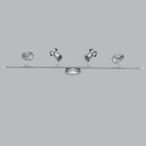 OUTLET Binario Illuminando EROS 4 GU10 LED 7W 3000°K spot faretti orientabili metallo cromo moderno interno