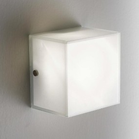 Applique-plafoniera moderna in vetro bianco Cubic Illuminando