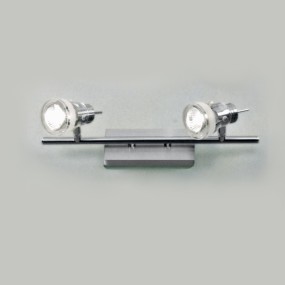 Binario IL-APOLLO GU10 LED 7W 2 luci metallo nichel spazzolato vetro moderno spot