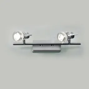 Binario IL-APOLLO GU10 LED 7W 2 luci metallo nichel spazzolato vetro moderno spot