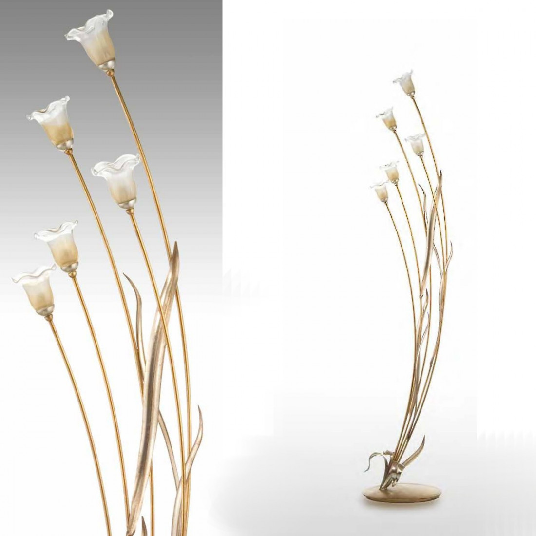 Lampadaire LP-SAN FREDIANO IRIS G9 48W lampadaire en verre floral classique