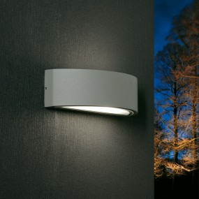 Applique moderno Promoingross LENTE 5581 E27 LED alluminio lampada parete biemissione monoemissione