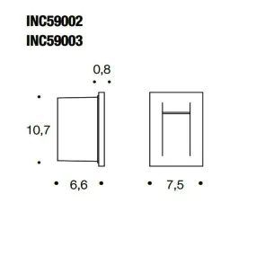 PN-FAST INC59002 Applique murale LED 3W IP65 encastré extérieur 55 ° lampe de balisage moderne en métal