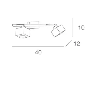 Binario TP-METROPOLITAN 1047 F2 G9 40W 2 luci lampada soffitto parete