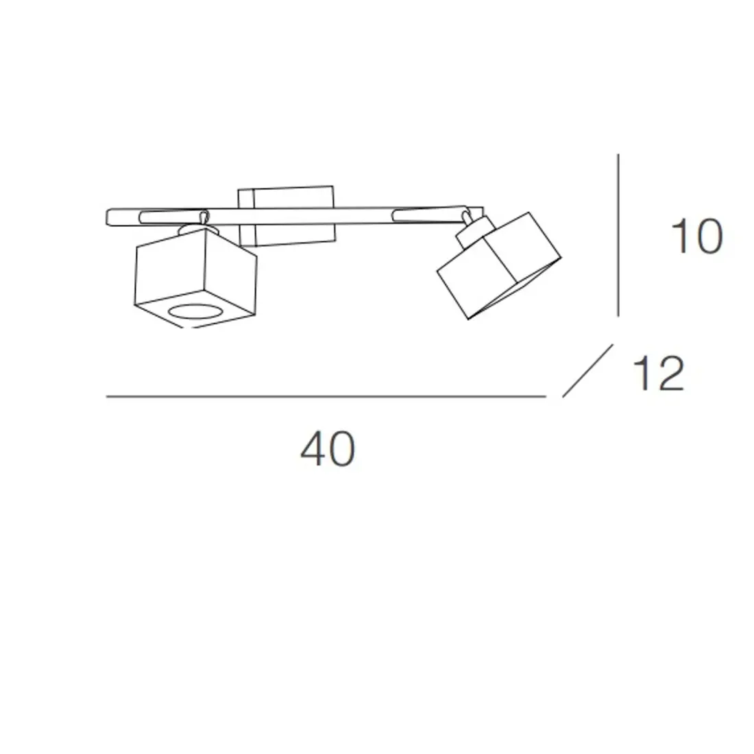 Binario TP-METROPOLITAN 1047 F2 G9 40W 2 luci lampada soffitto parete