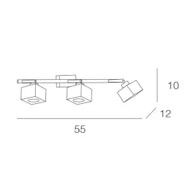 Binario TP-METROPOLITAN 1047 F3 G9 40W 3 luci  lampada soffitto parete