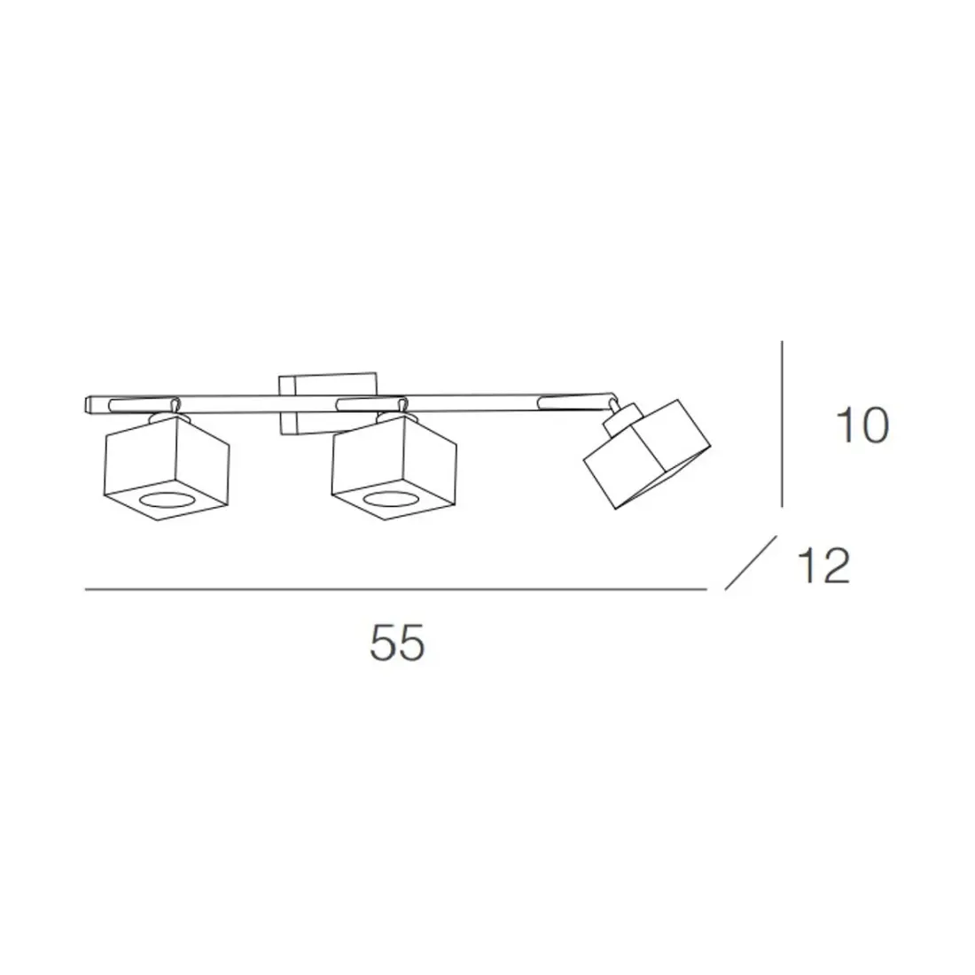 Binario TP-METROPOLITAN 1047 F3 G9 40W 3 luci  lampada soffitto parete