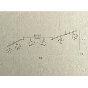 Binario TP-METROPOLITAN 1047 F6 G9 40W 6 luci lampada soffitto parete