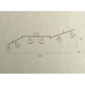 Binario TP-METROPOLITAN 1047 F6 G9 40W 6 luci lampada soffitto parete