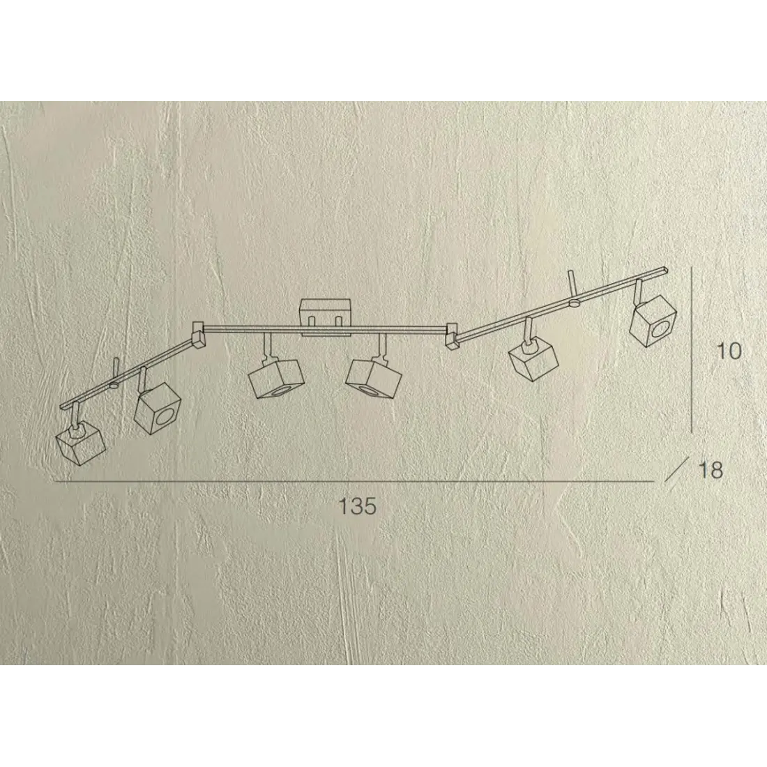 Binario TP-METROPOLITAN 1047 F6 G9 40W 6 luci lampada soffitto parete