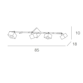 Track TP-METROPOLITAN 1047 F4 G9 40W 4 lampes plafonnier