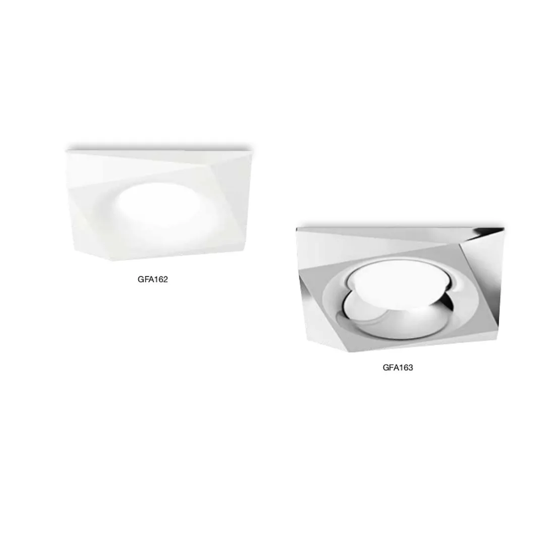 Spot encastré GE-GFA162 GFA163 LED GU10 aluminium intérieur blanc mat chrome intérieur IP20