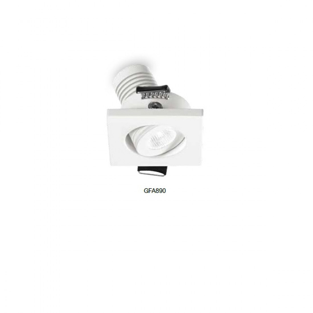 Spot encastré GE-GFA890 3W carré LED orientable en aluminium blanc mat faux plafond intérieur IP20