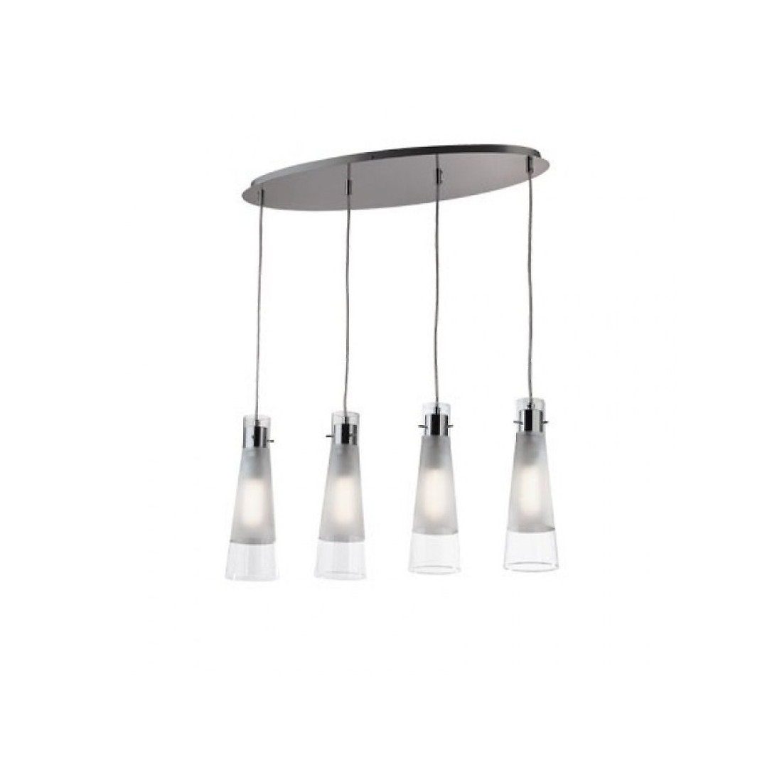 Lampadario ID-KUKY CLEAR SP4 E27 vetro metallo moderno sospensione calatine interno IP20