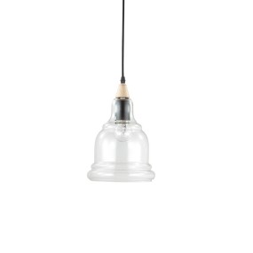 Lampadario classico Ideal Lux GRETEL SP1 122564 E27 LED vintage vetro metallo legno sospensione