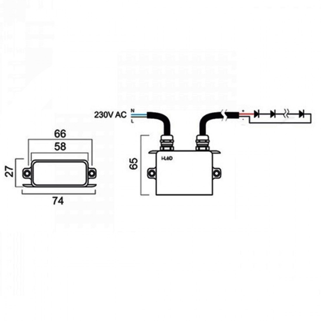 Alimentatore LL-SUB 89422 driver 500mA IP67