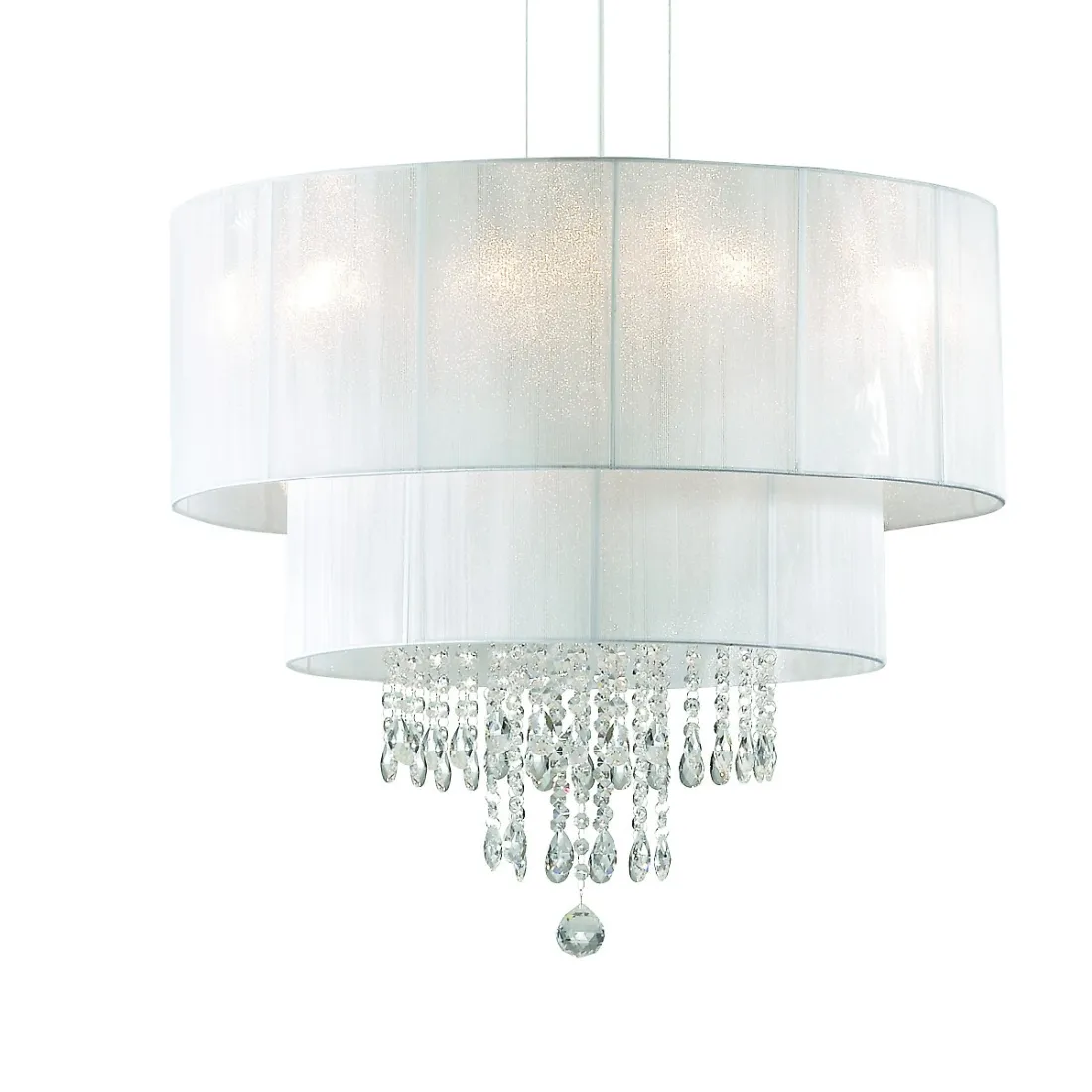 Lustre ID-OPERA 068299 blanc argent noir gouttes modernes cristal E27