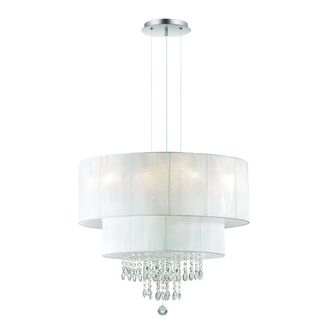Lustre ID-OPERA 068299 blanc argent noir gouttes modernes cristal E27