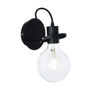 Applique ID-RADIO AP1 E27 metallo cromo bianco nero opaco moderno lampada parete interno IP20