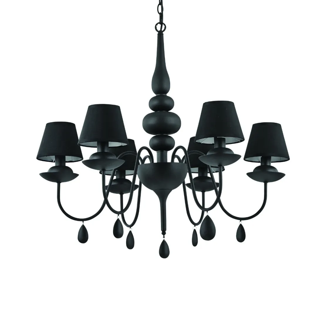 ID-BLANCHE SP6 E14 lustre gouttes moderne verre noir blanc métal tissu lampe intérieur mur IP20