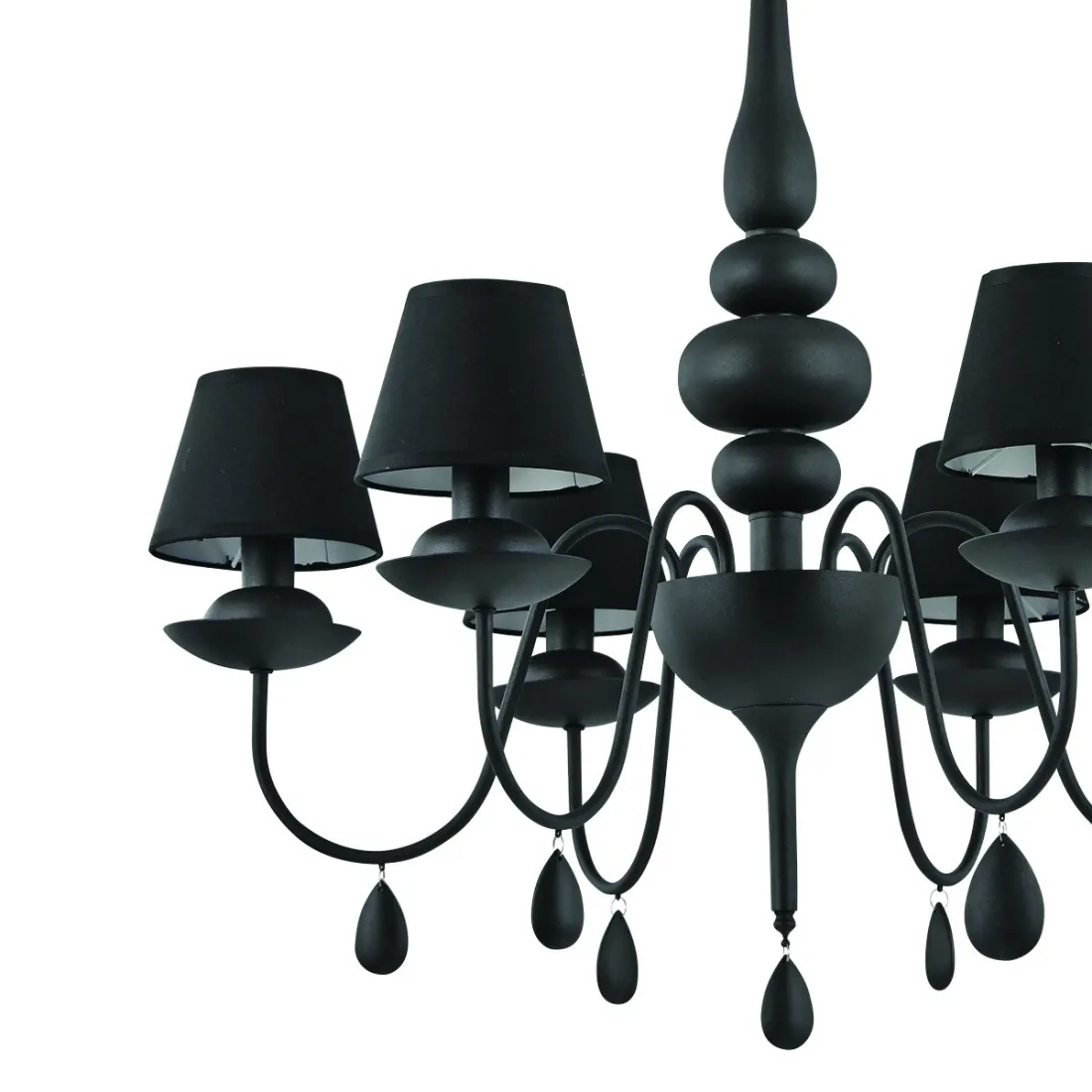 ID-BLANCHE SP6 E14 lustre gouttes moderne verre noir blanc métal tissu lampe intérieur mur IP20